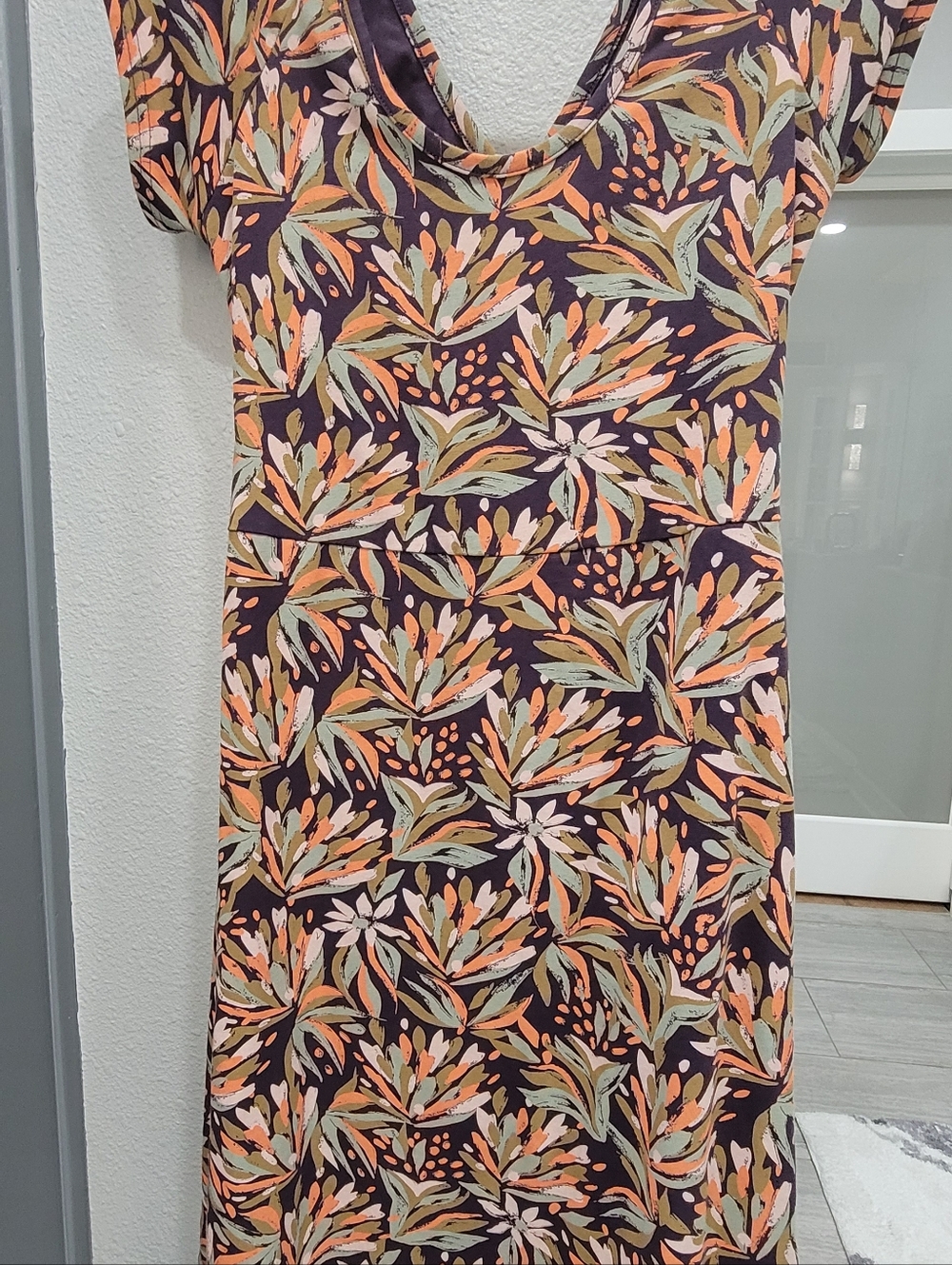 Pact Helena Crossback Organic Cotton Floral Mini Dress Size Medium
